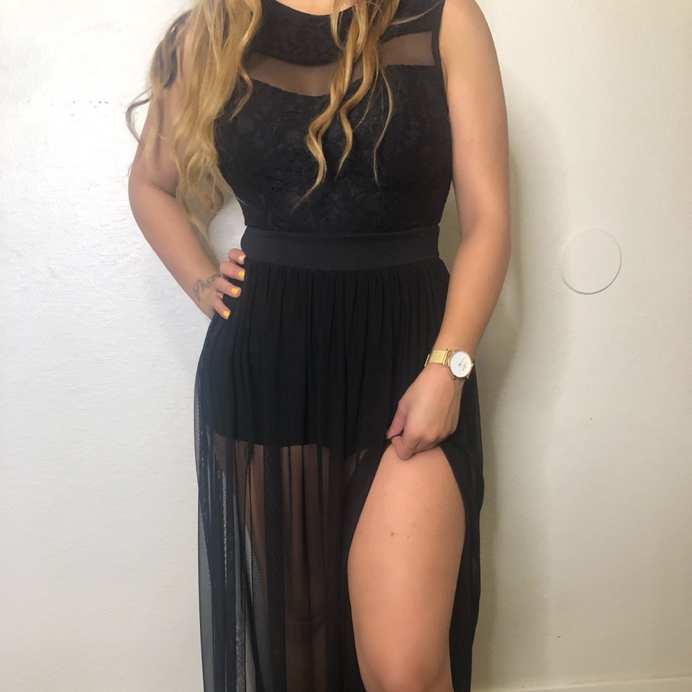 GUESS Romper-shorts with floor length double slit